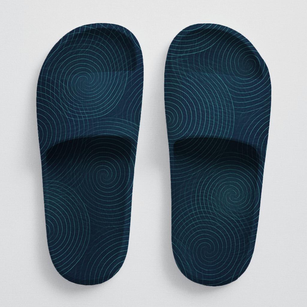 Moire Spiral Grid Veil soft footbed slides