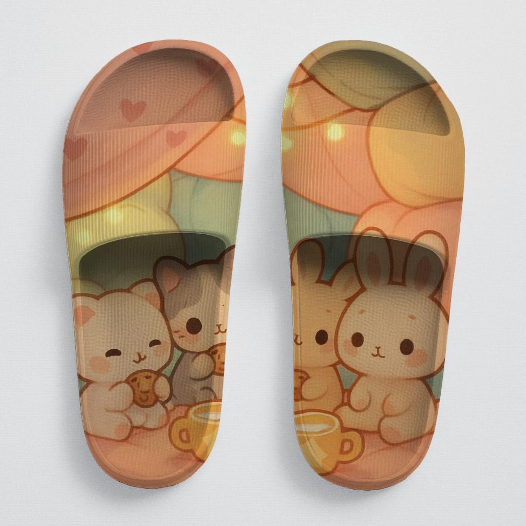 Pastel Pillow Fort Snacktime comfortable casual slides