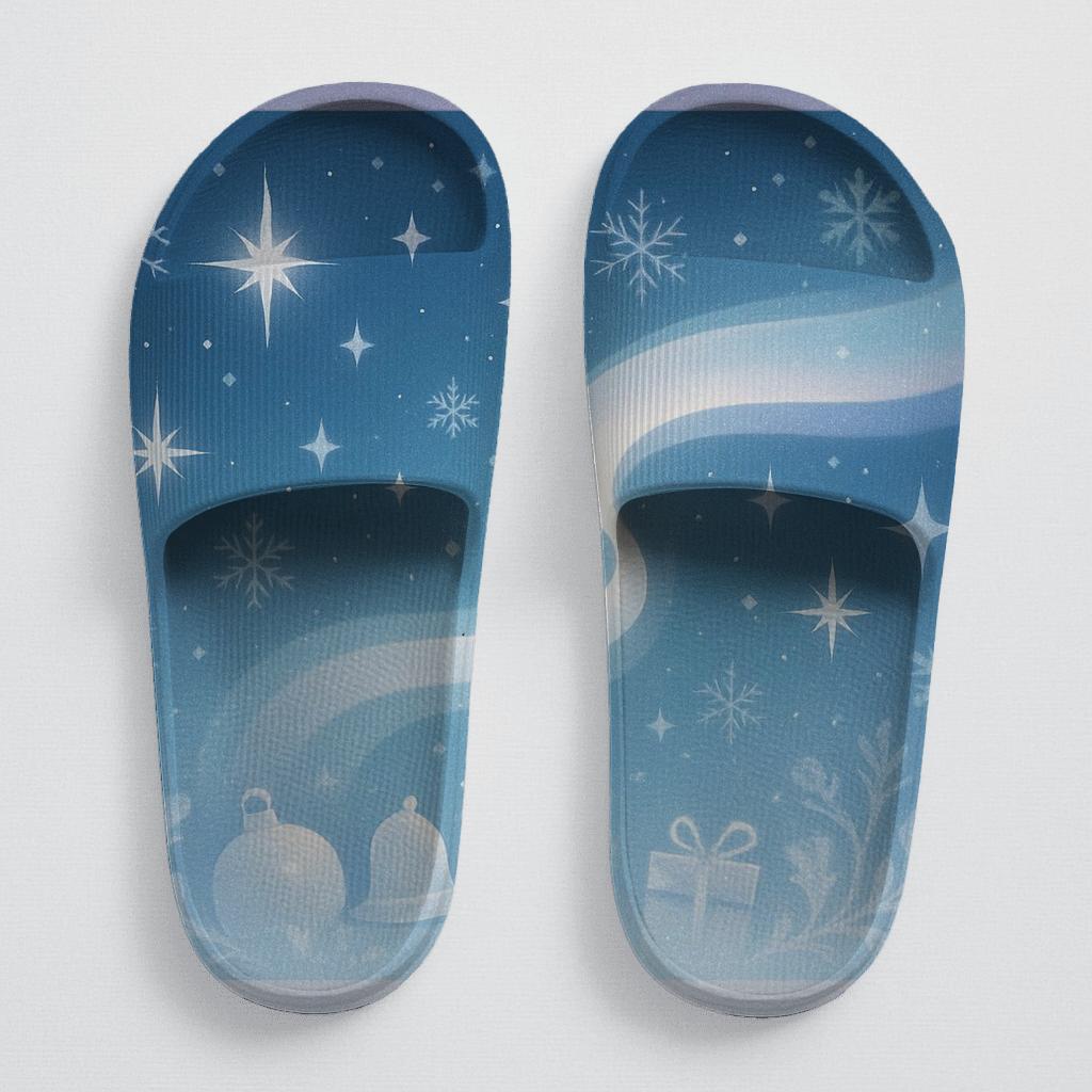Winter Starlight Ribbon sporty rubber slides
