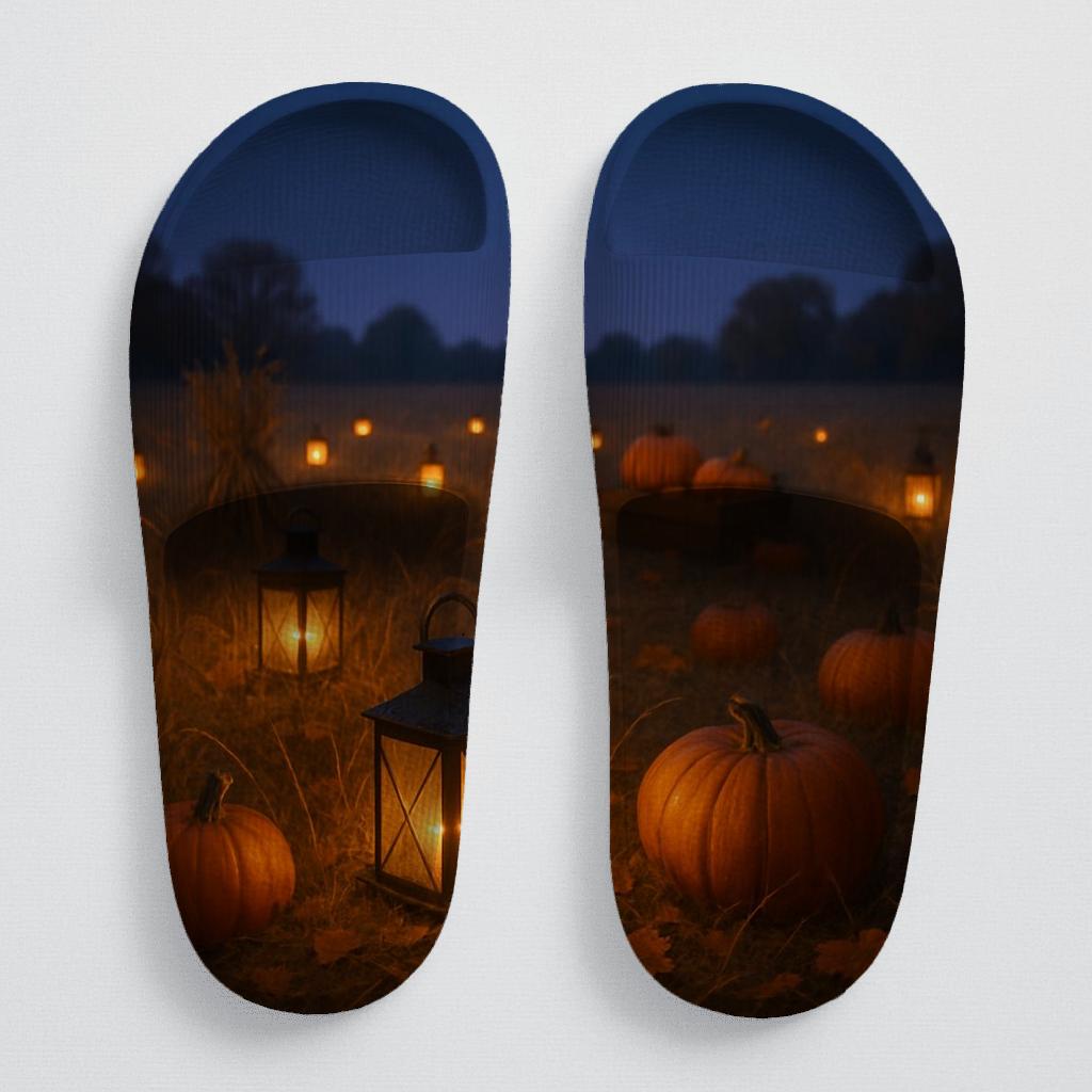 Twilight Harvest Lantern Field soft footbed slides