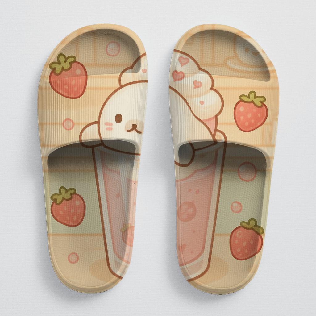 Strawberry Milkshake Seal Cafe sporty rubber slides