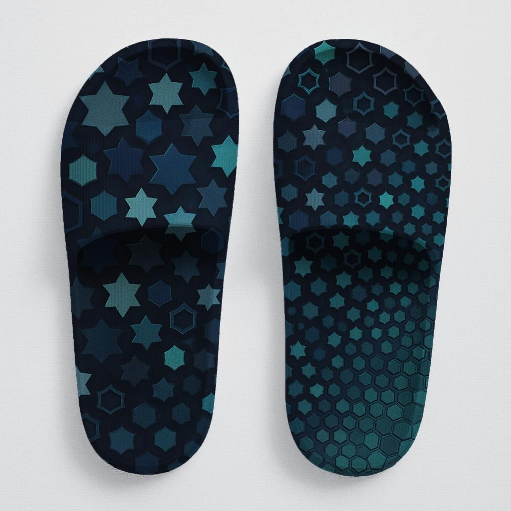 Stellar Tessellation Cascade personalized slide sandals