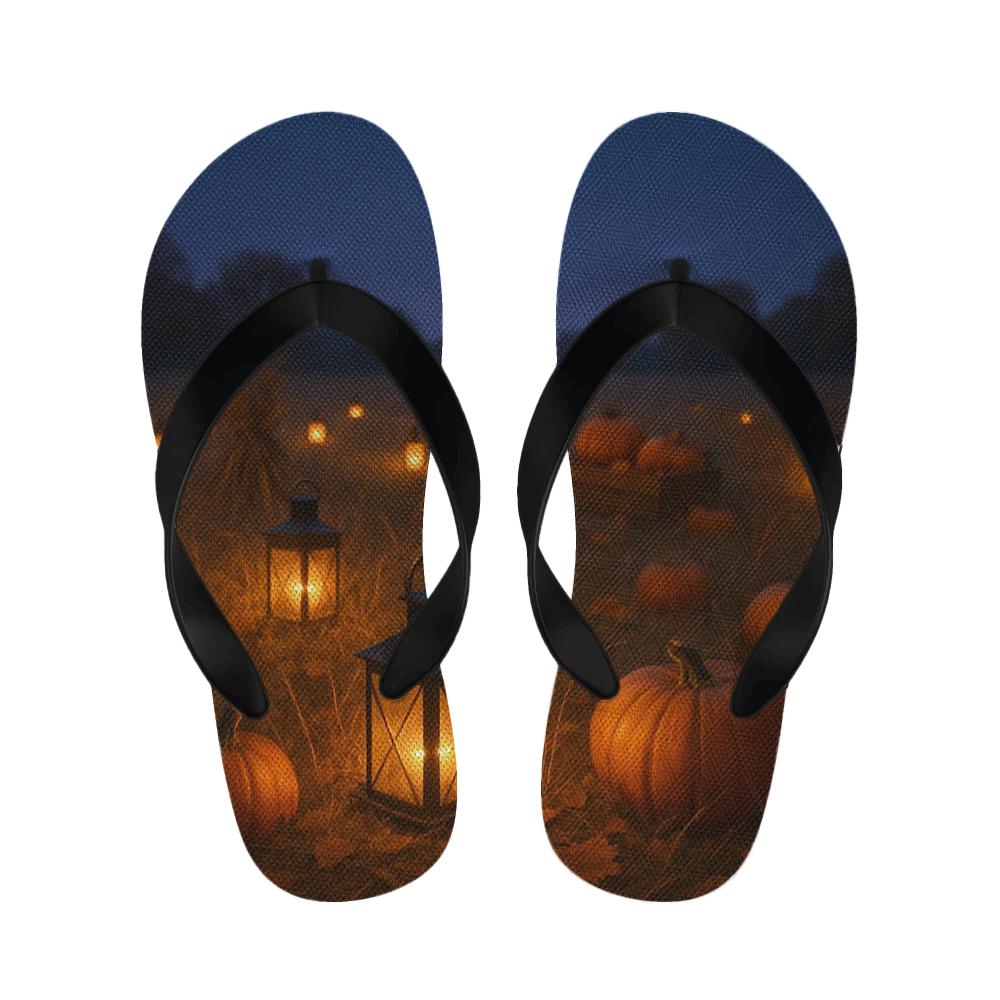 Twilight Harvest Lantern Field designer logo slippers