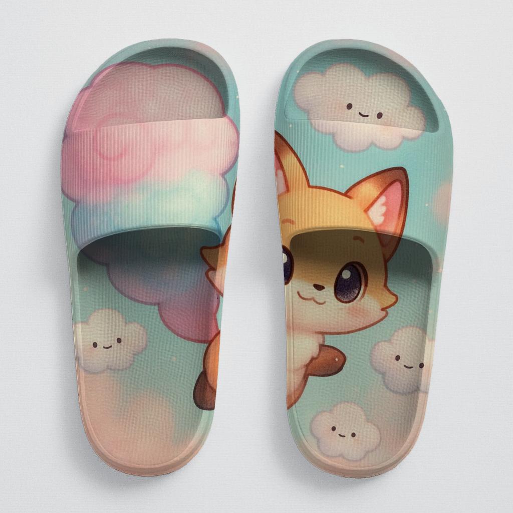 Cotton Candy Fox Float comfortable casual slides