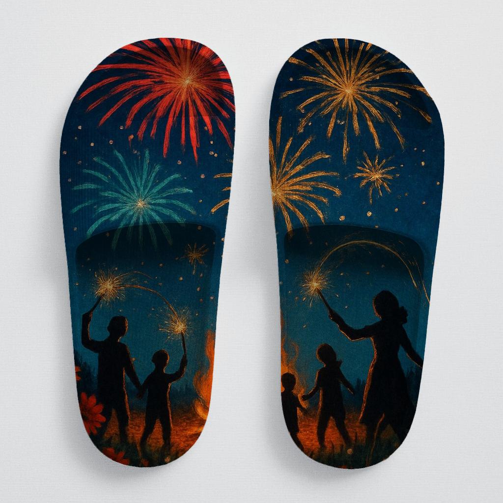 Midsummer Bonfire Fireworks trendy summer slides