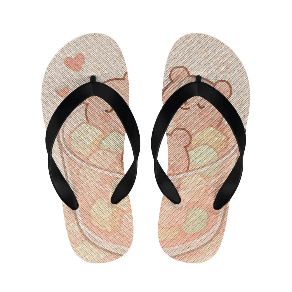 Sleepy Strawberry Milk Bears soft sole slippers