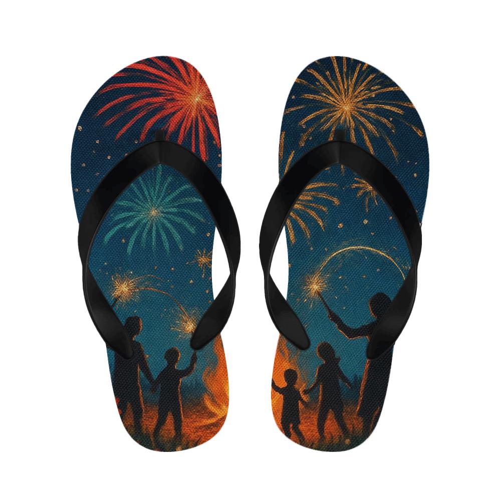 Midsummer Bonfire Fireworks personalized cozy slippers