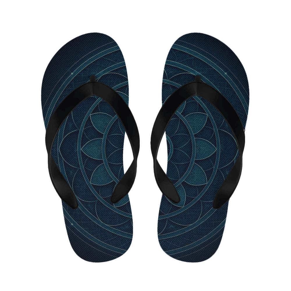 Orbital Petal Array designer logo slippers