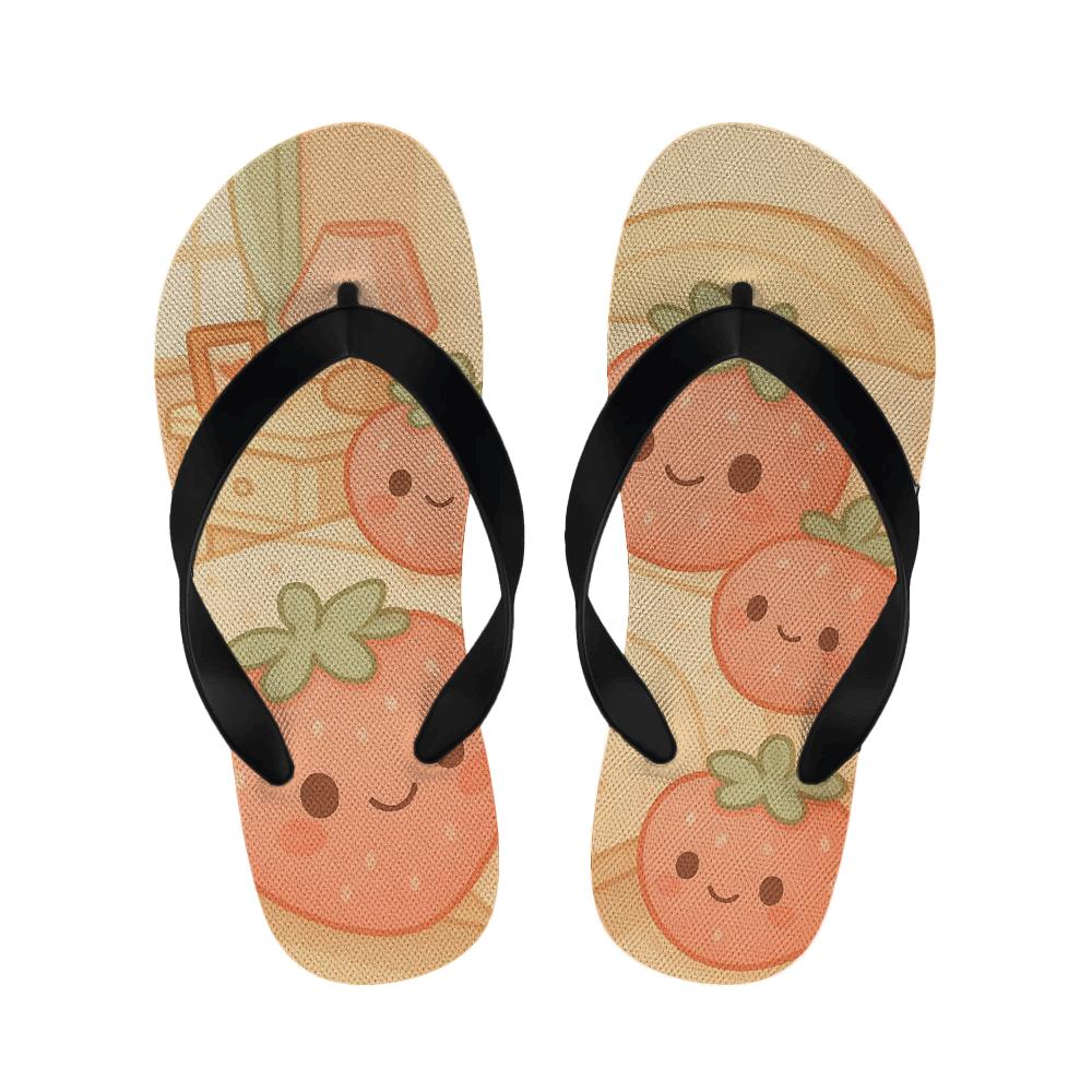 Pastel Strawberry Pillow Pals warm fleece slippers