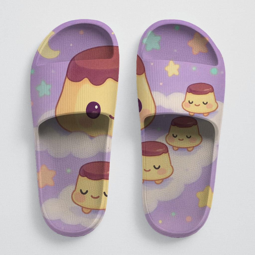 Sleepy Moon Pudding Parade trendy summer slides