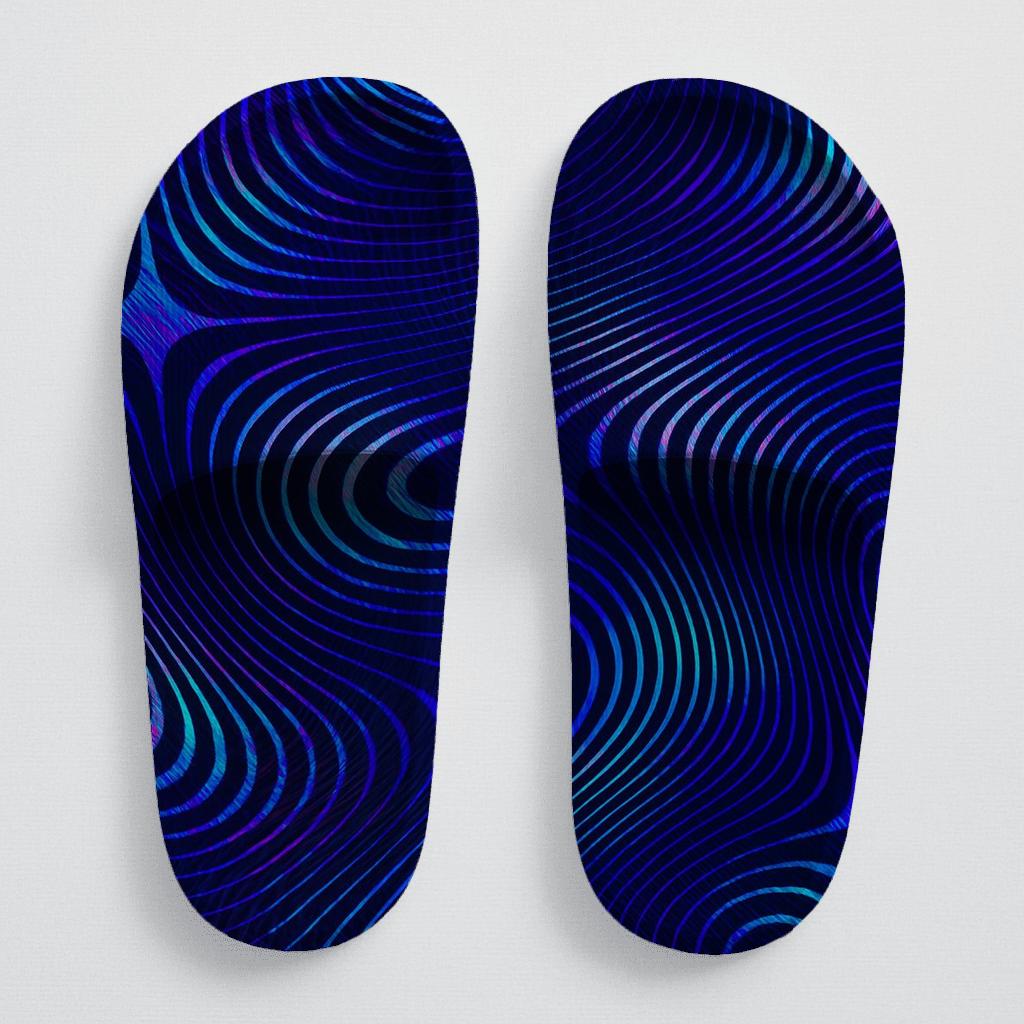 Moire Prism Overprint comfortable casual slides