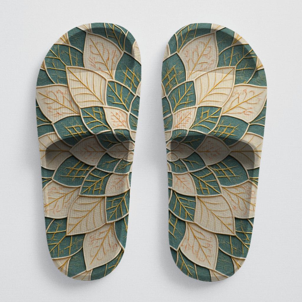 Camellia Fractal Medallion comfortable casual slides