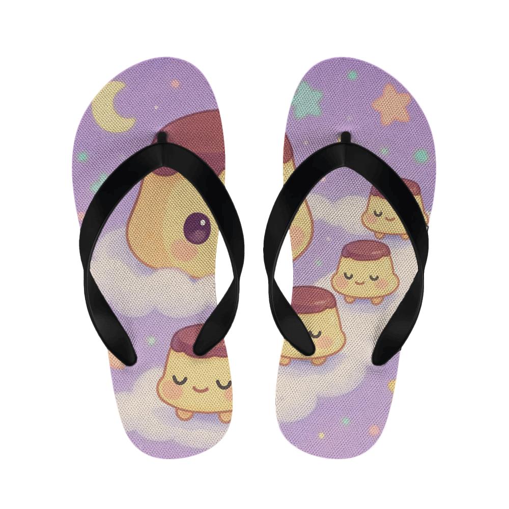 Sleepy Moon Pudding Parade unique printed slippers