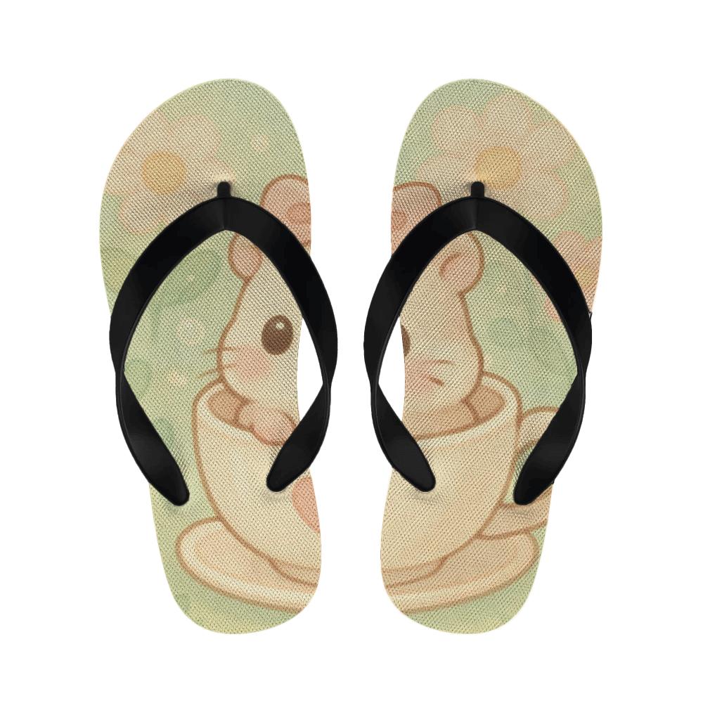 Pocket Garden Hamster Tea Time unique printed slippers