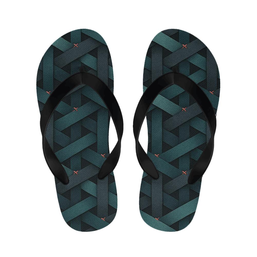 Hex Weave Gradient Tessellation personalized cozy slippers