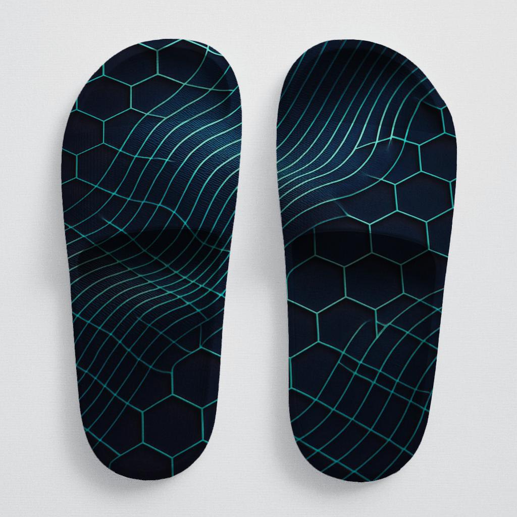 Moire Hex Weave Mirage comfortable casual slides