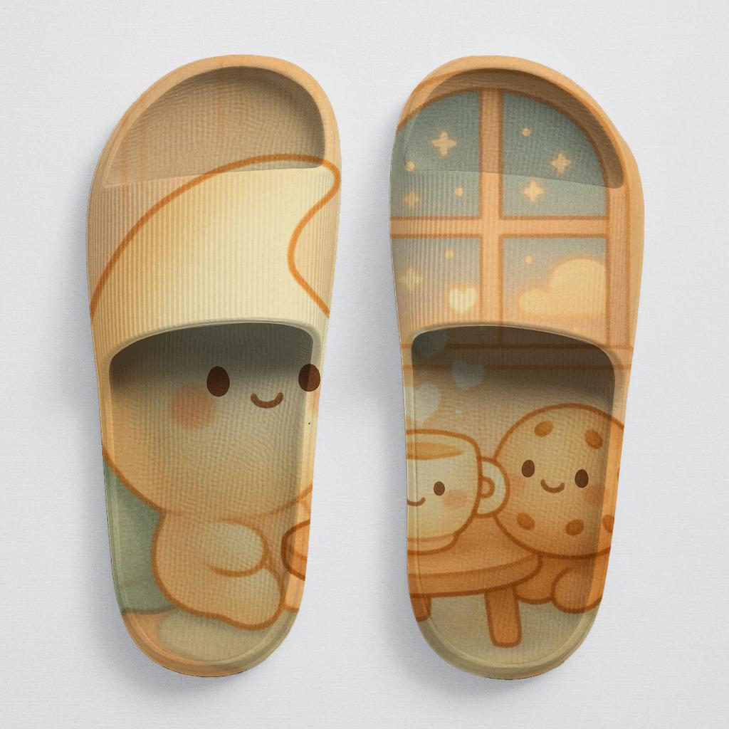Sleepy Moon Tea Time Buddies sporty rubber slides
