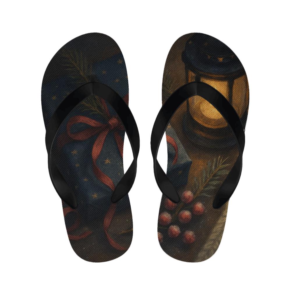 Lanternlit Winter Gift Wrap Waltz soft sole slippers