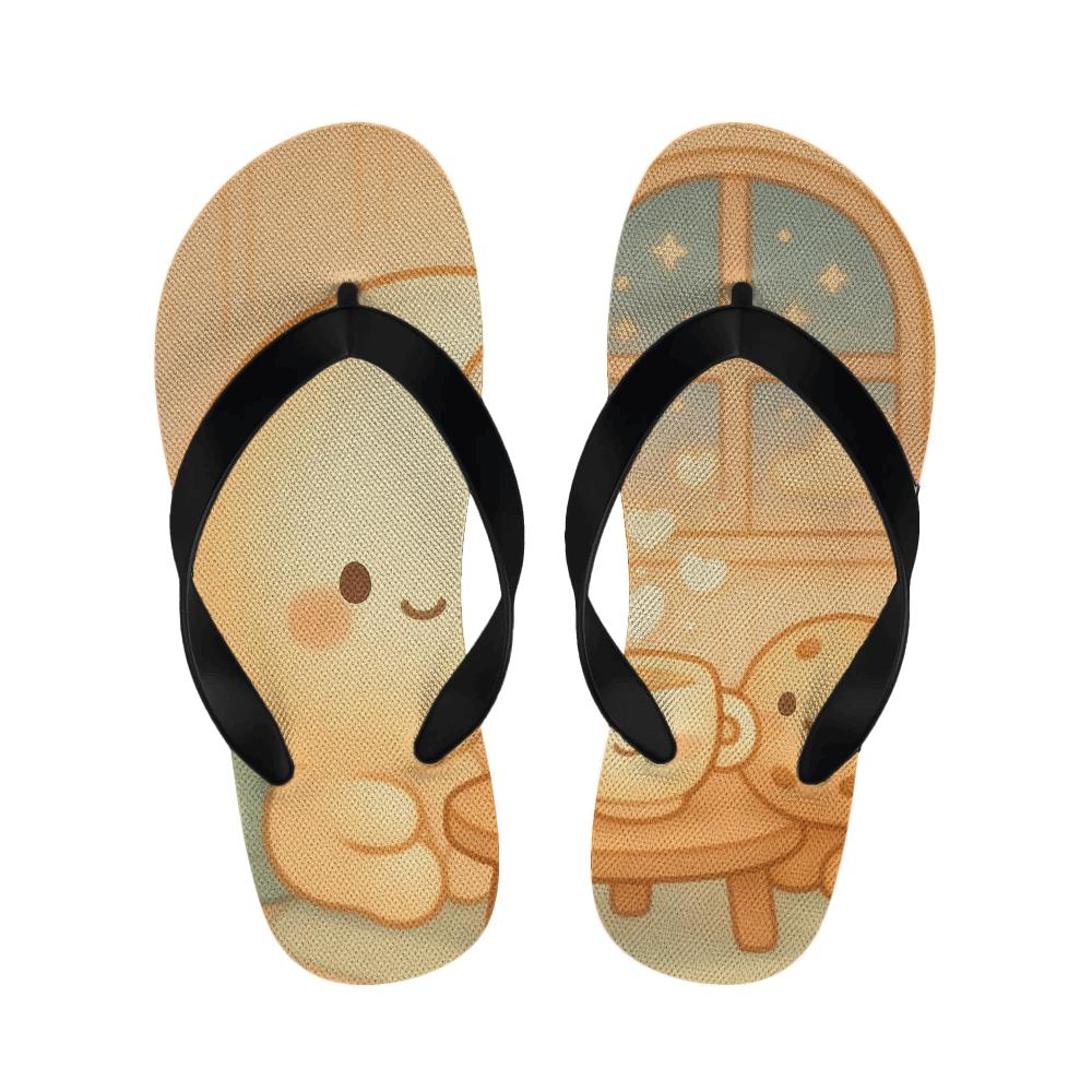 Sleepy Moon Tea Time Buddies designer logo slippers