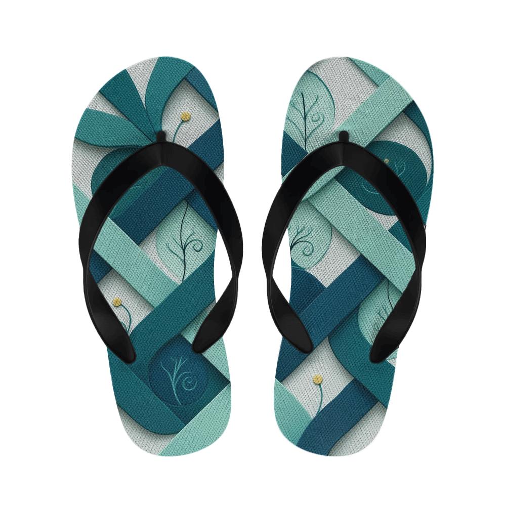 Camellia Ribbon Lattice trendy casual slippers