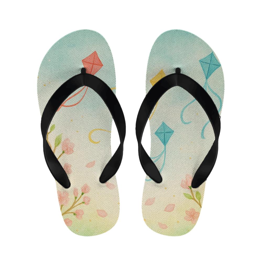Spring Equinox Ribbon Kite Parade unique printed slipperscustom slippers