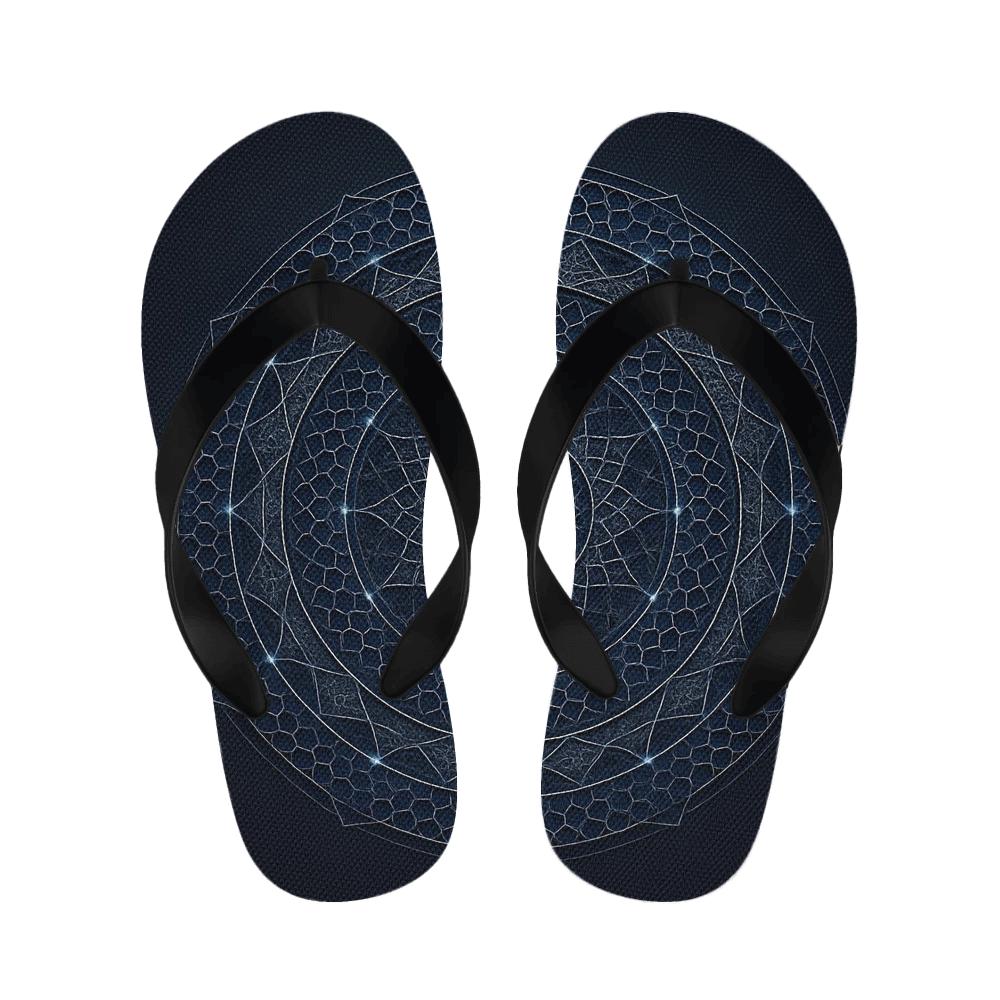 Quasar Lattice Mandala unique printed slipperscustom slippers