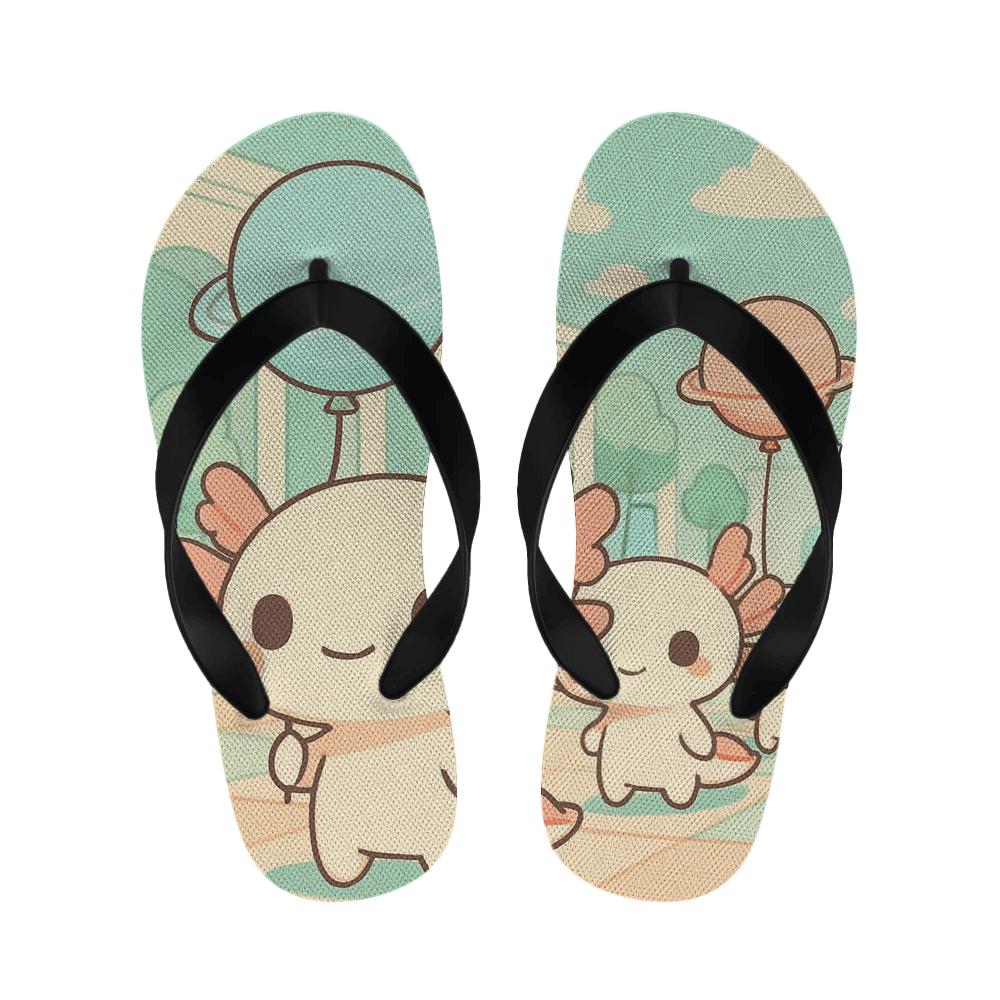 Mint Balloon Axolotl Parade unique printed slippers