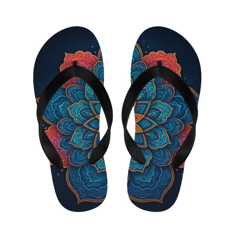 Prismatic Fractal Rosette Constellation designer logo slippers