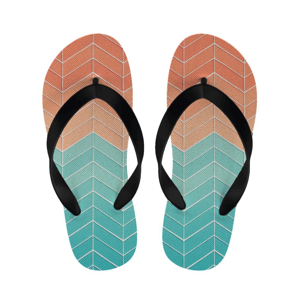 Prismatic Hex Herringbone Cascade warm fleece slippers