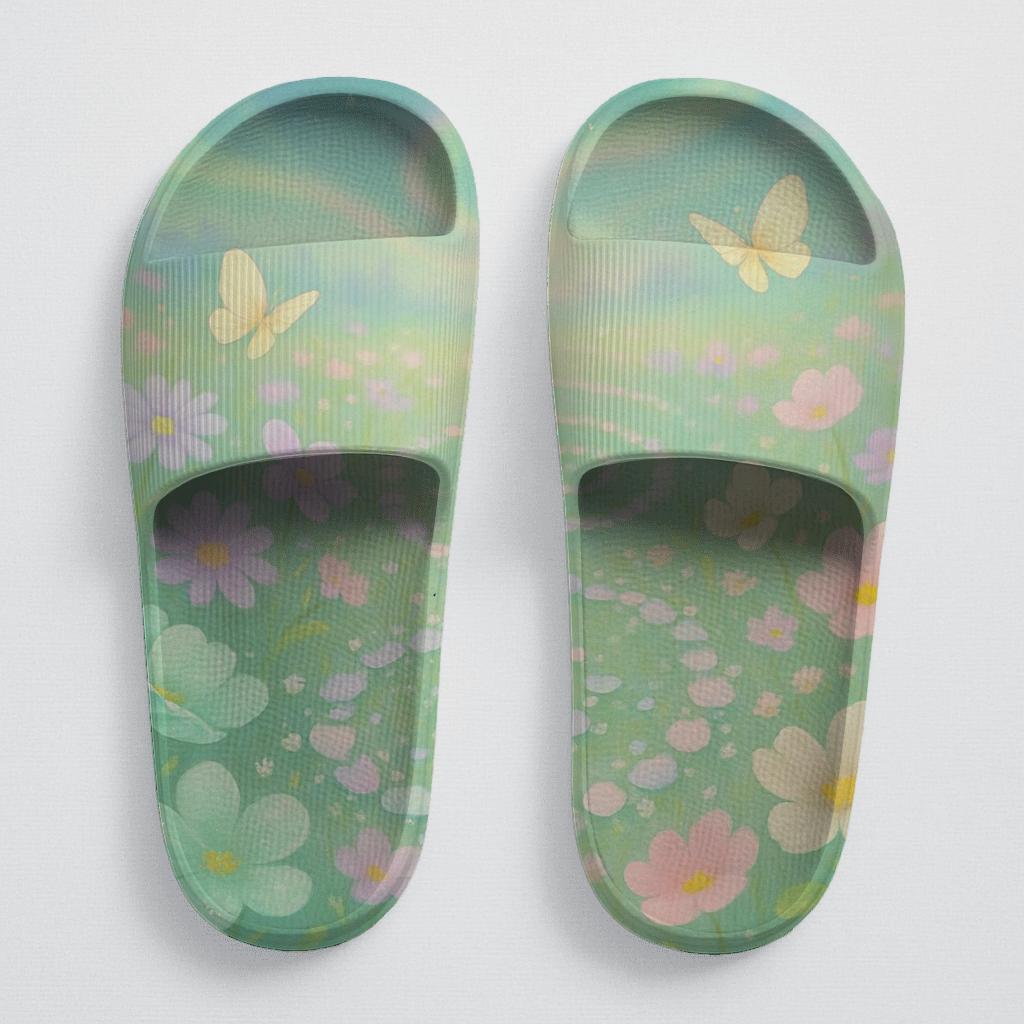 Spring Eggshell Aurora Garden sporty rubber slides