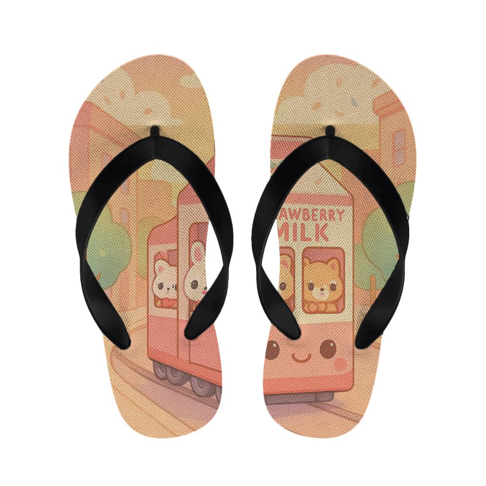 Strawberry Milk Train Parade comfortable indoor slippers