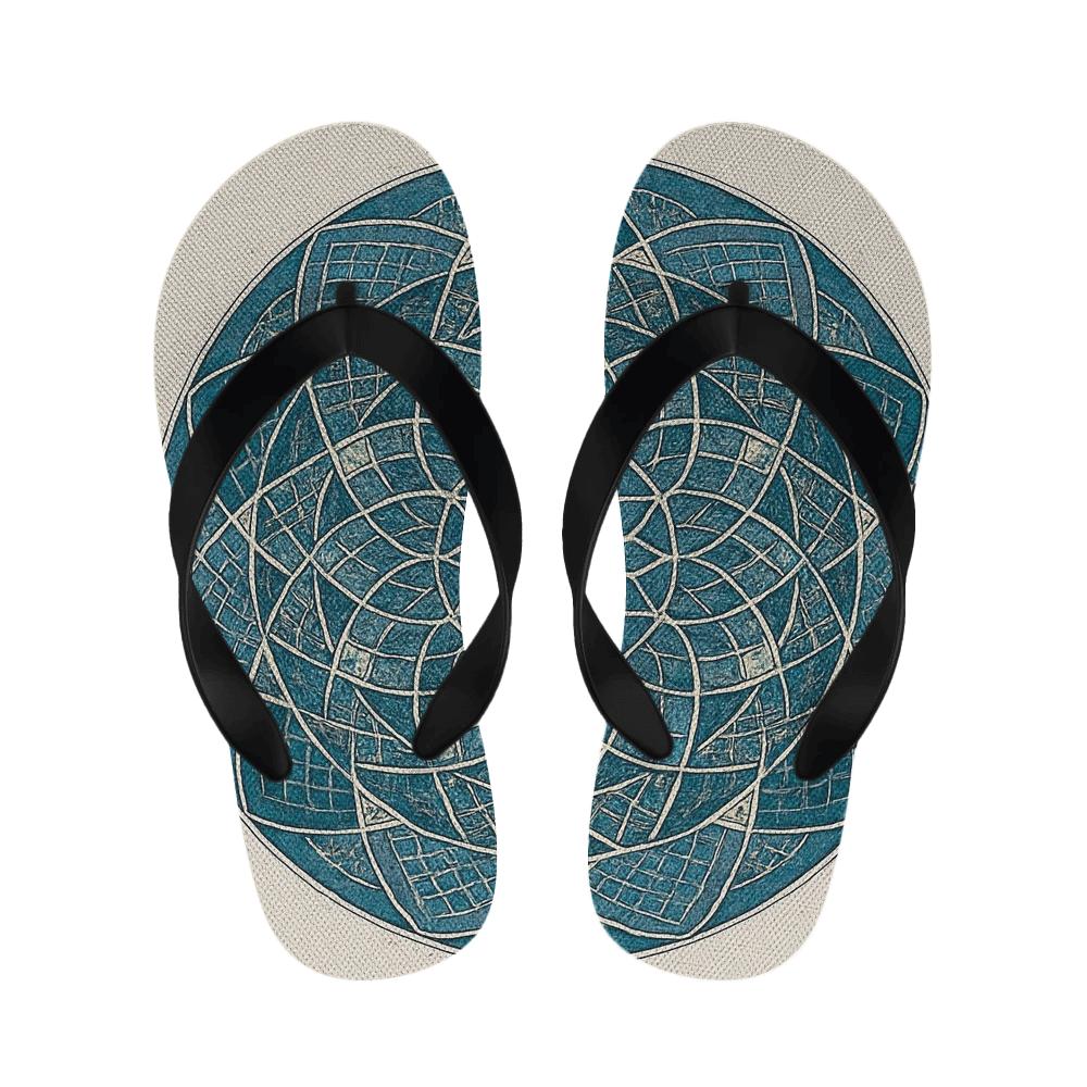 Lattice Bloom Concentric Atlas unique printed slipperscustom slippers