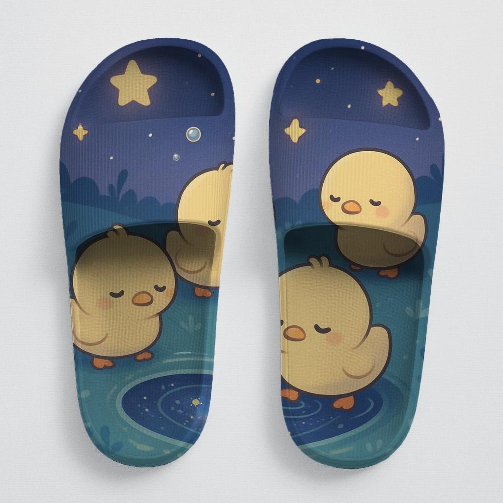 Starlit Puddle Ducklings unique printed slides
