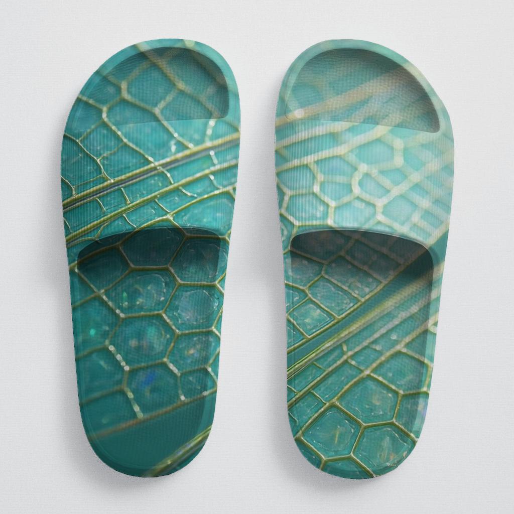 Dragonfly Wing Prism Lattice personalized slide sandals