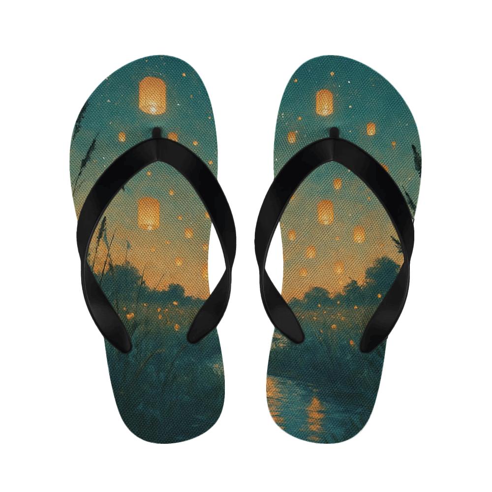 Midsummer Lantern Drift unique printed slipperscustom slippers