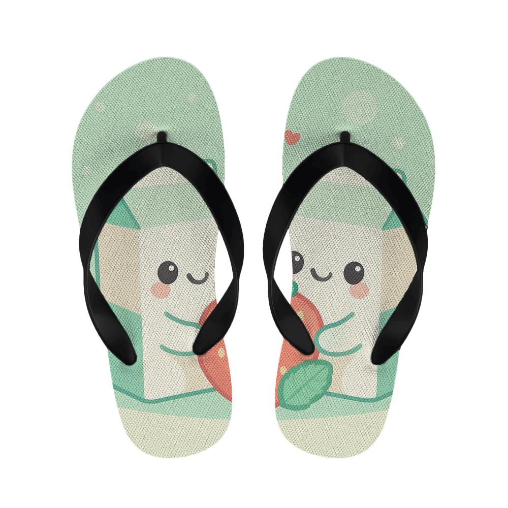 Mint Strawberry Milk Carton Buddies stylish house slippers