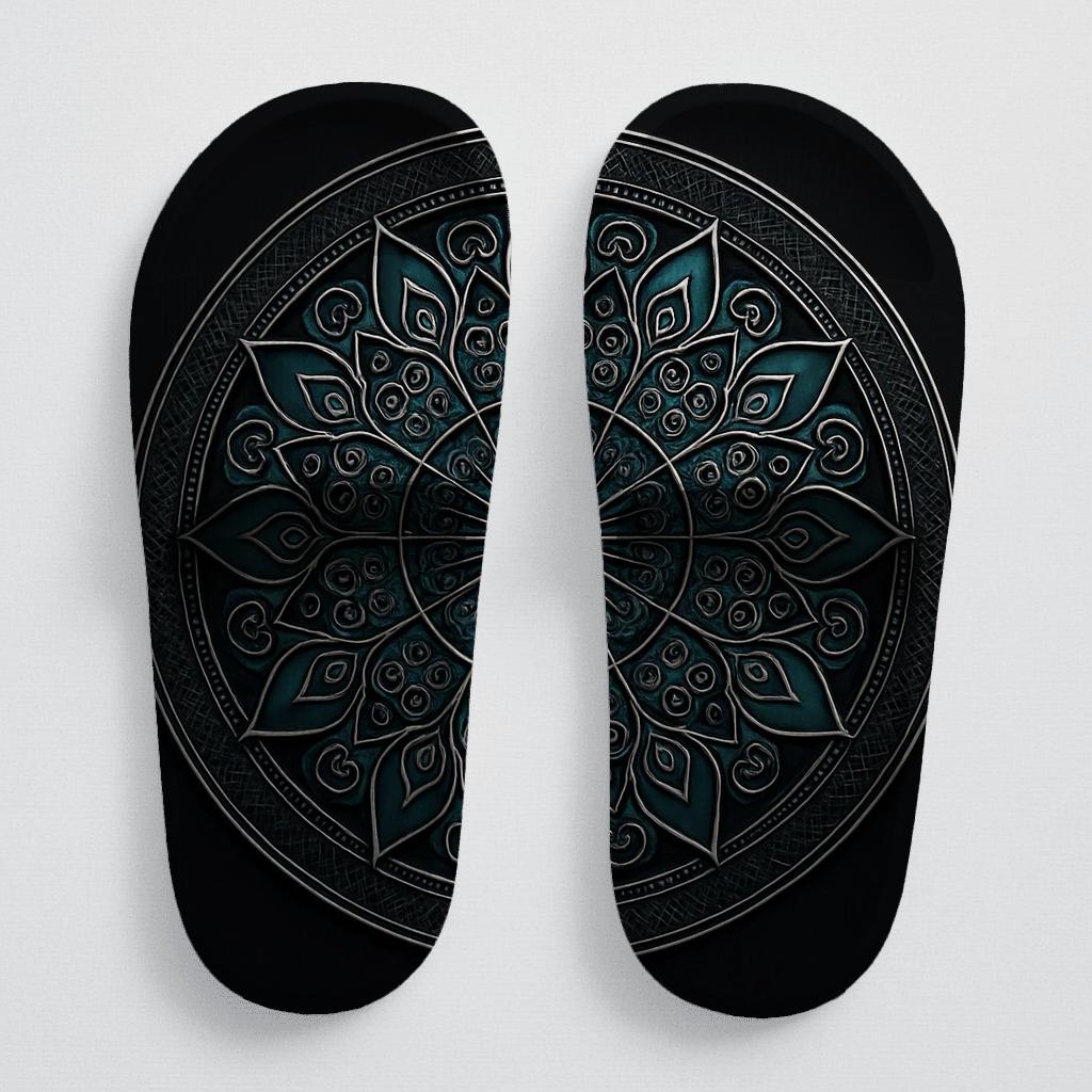 Obsidian Filigree Compass Bloom unique printed slides