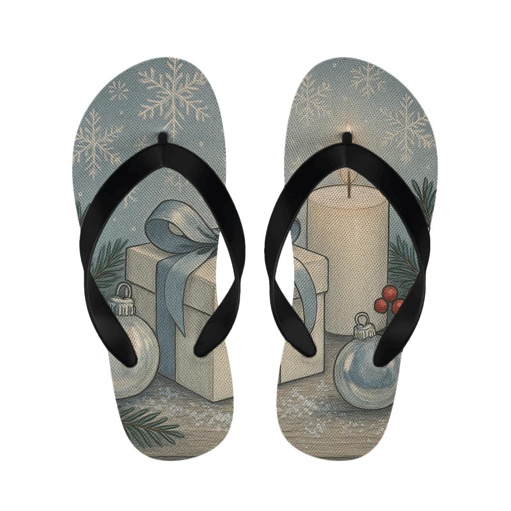 Winter Solstice Frost And Ribbon Wrap personalized cozy slippers