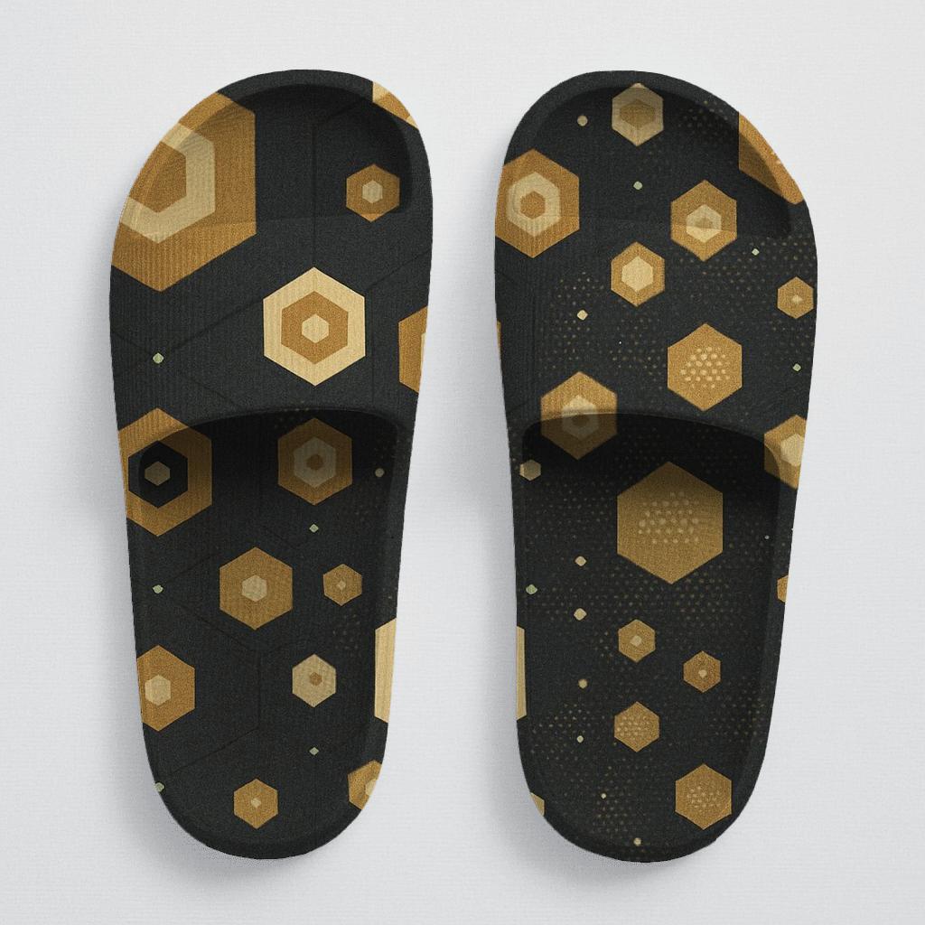 Fractal Hex Drift Quilt comfortable casual slides