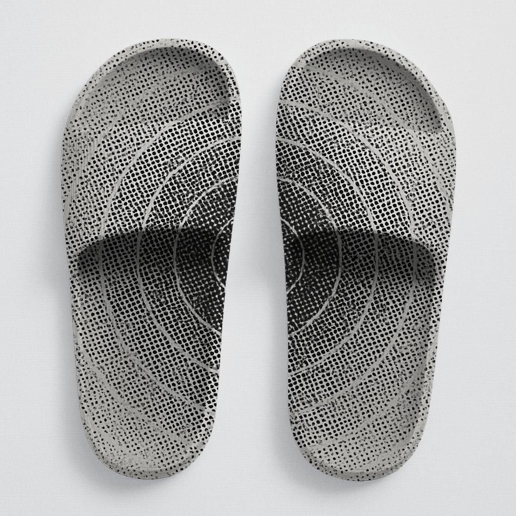 Microdot Orbit Halftone Drift personalized slide sandals