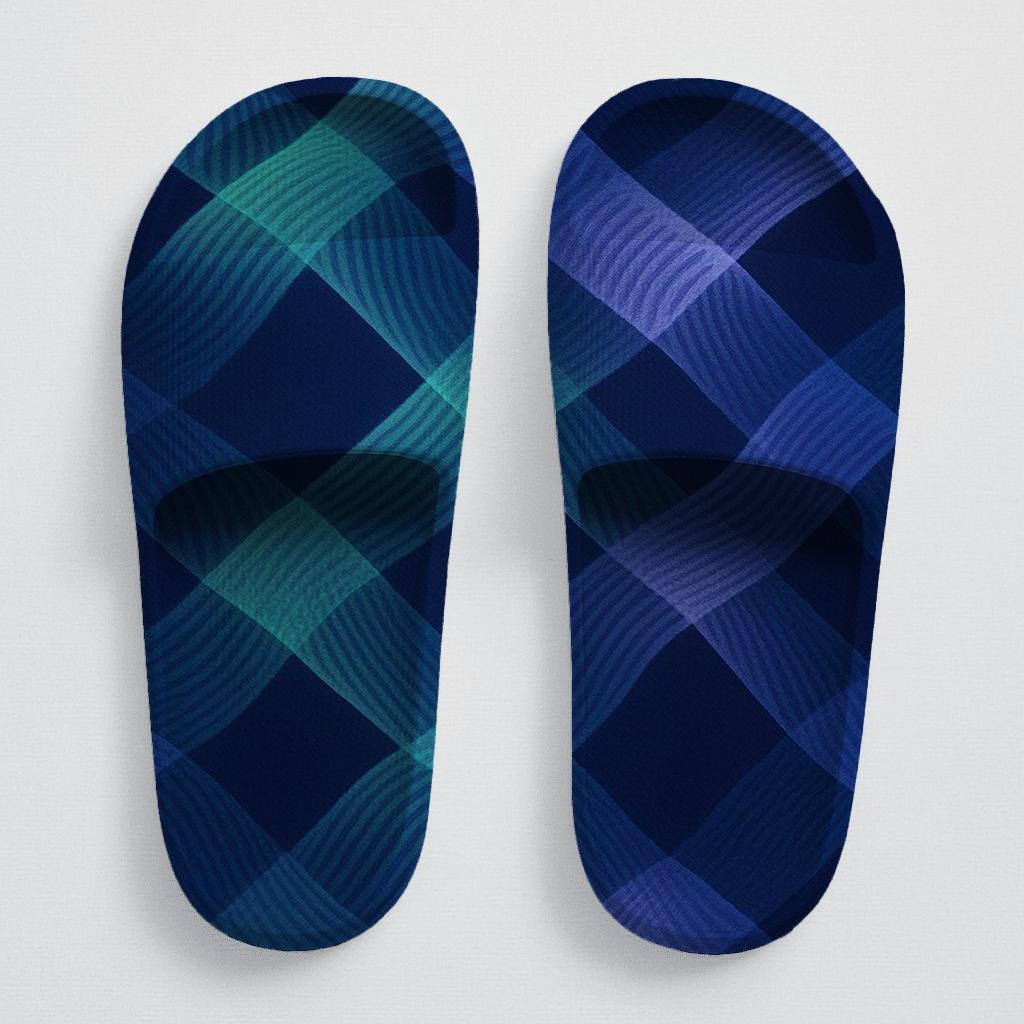 Moire Orbit Weave soft footbed slides