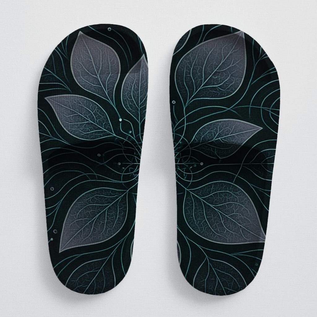 Orchid Vein Fractal Circuit comfortable casual slides