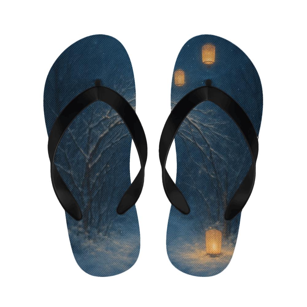 Midwinter Lantern Frost Waltz warm fleece slippers