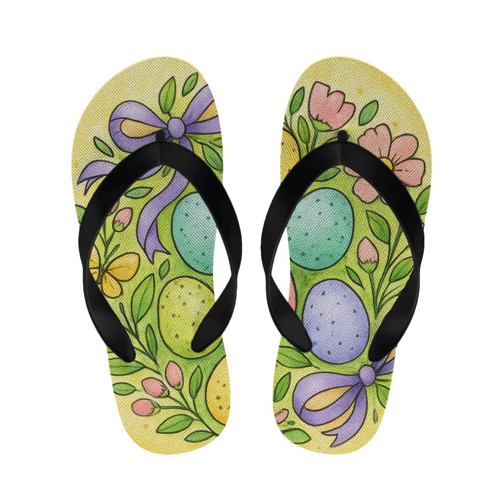 Spring Equinox Ribbon Egg Garden warm fleece slippers