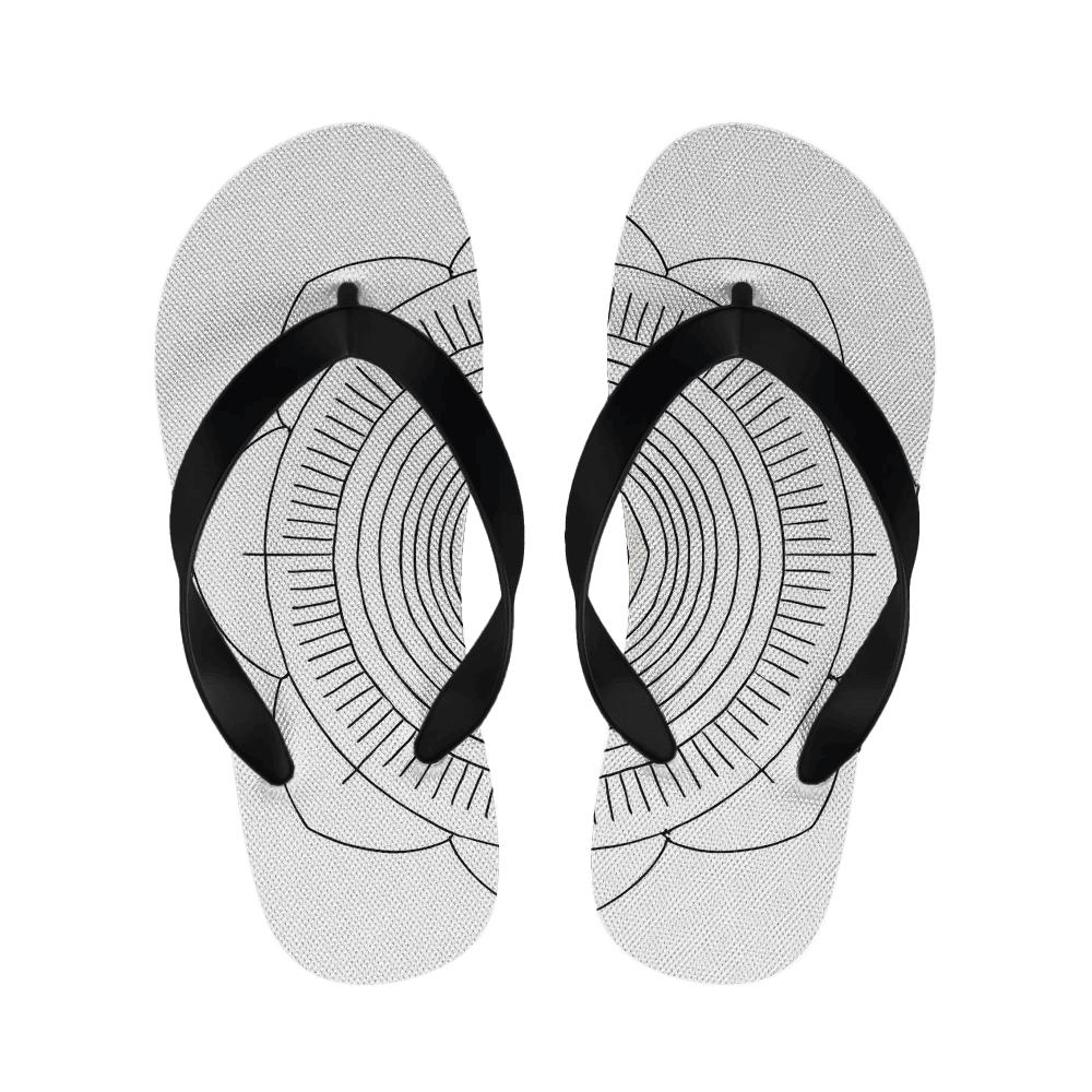 Monochrome Pulse Mandala comfortable indoor slippers