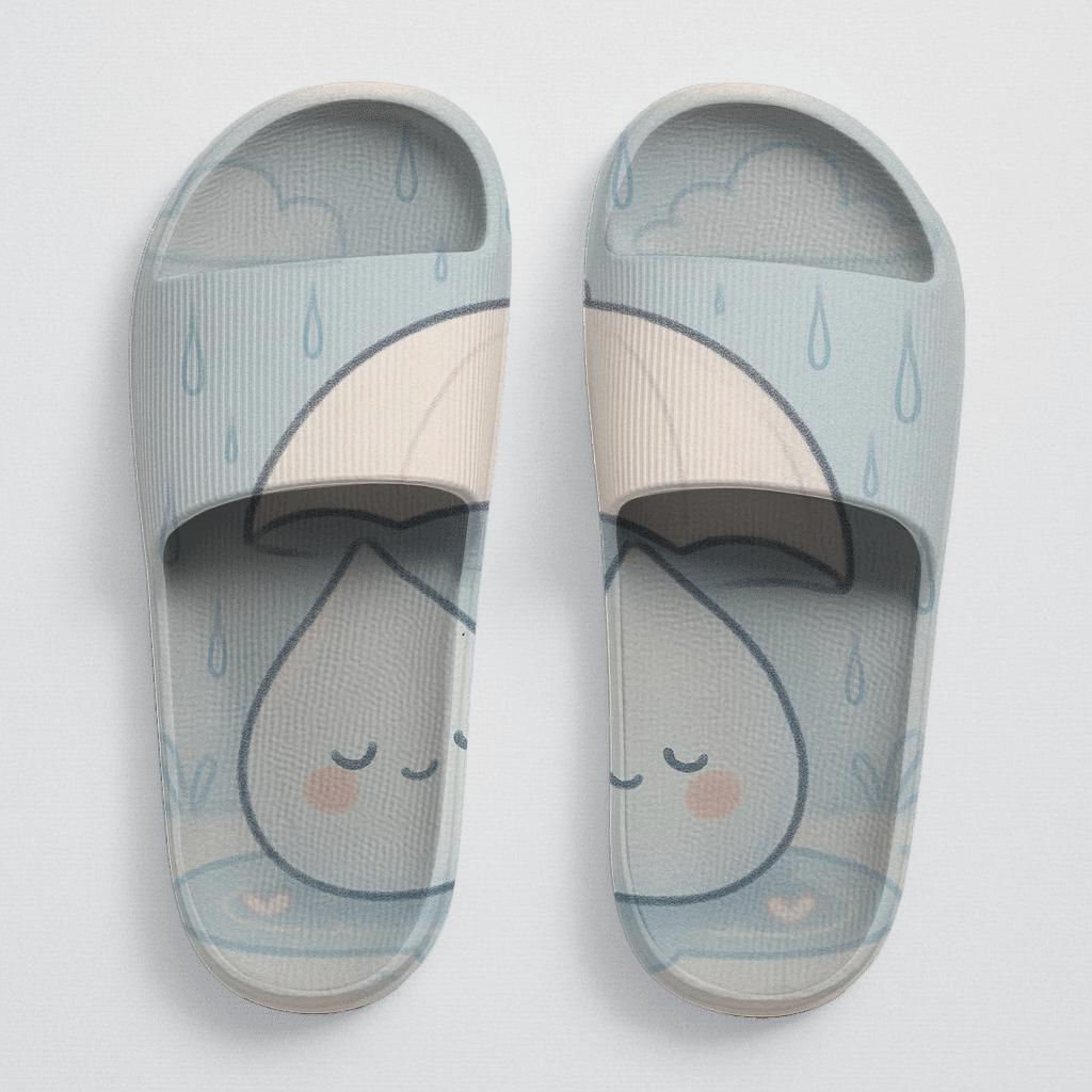 Sleepy Raindrop Umbrella Buddies comfortable casual slides