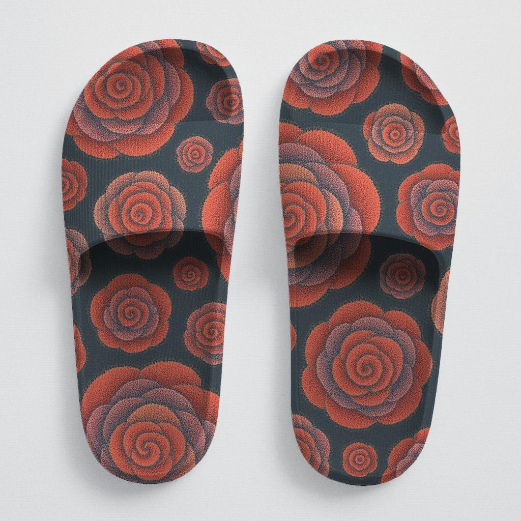 Ranunculus Pulse Rosette Array personalized slide sandals