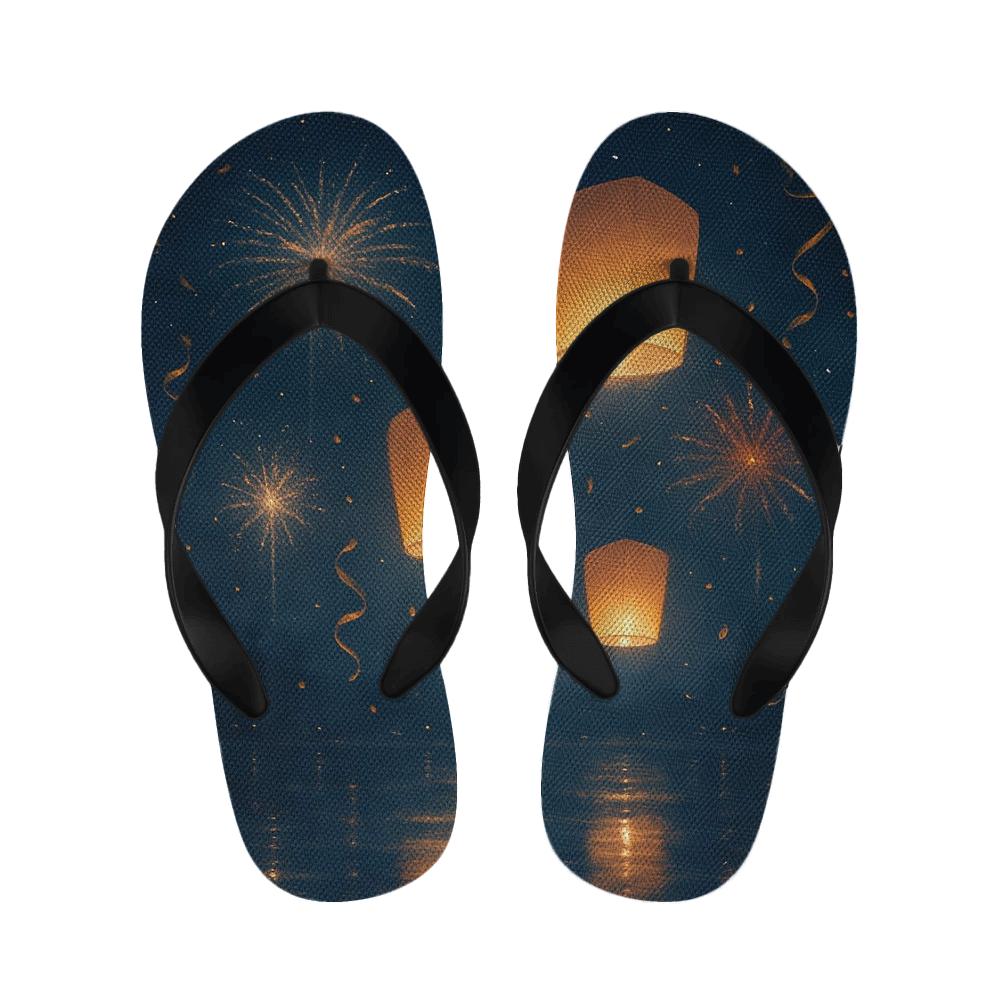 Lanterns Of The New Year Sky soft sole slippers