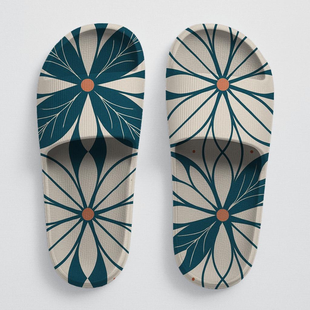 Peony Pulse Lattice personalized slide sandals