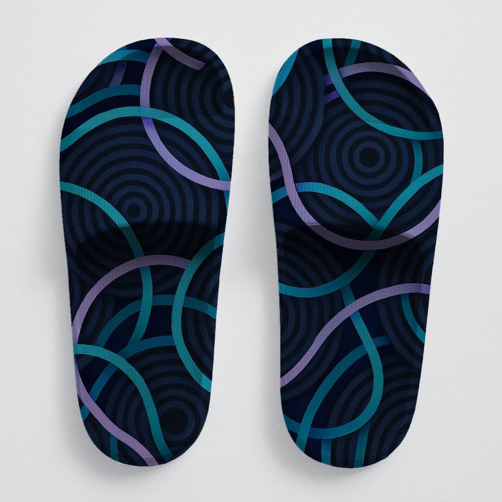 Moire Orbit Weave soft footbed slides